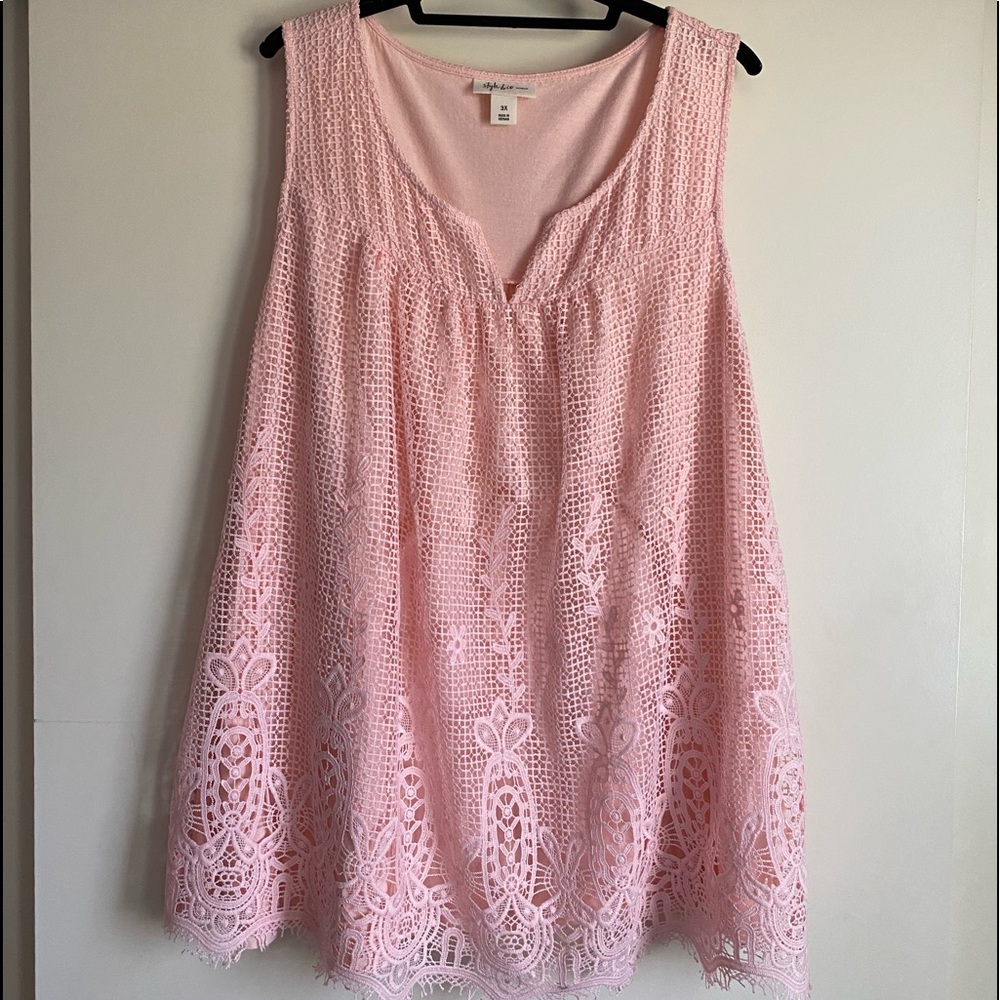 Style & Co Peach Sleeveless Top
